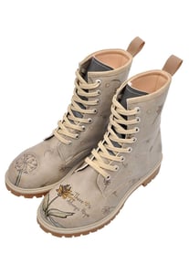 Artistic Dandelion Print Womens Boots Distinctive Design - Quality Leather Product Manufactured By Dogo Tasarım Sanayi Ve Ticaret A.ş.. Contact For B2B Orders.