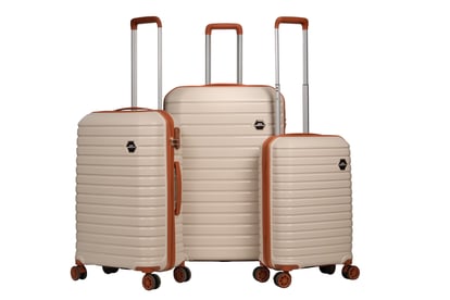 Elegant Beige Leather Trim Travel Luggage Set - Quality Leather Product Manufactured By Uyar Saraciye San. Ve Tic. Ltd. Sti.. Contact For B2B Orders.