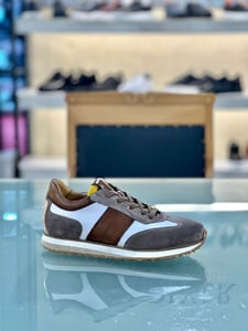 Mens Grey Brown Leather Premium Retro Sneaker - Quality Leather Product Manufactured By Molyer Ayakkabicilik Ve Deri̇ San. Ve Ti̇c.ltd.şti̇. Contact For B2B Orders.