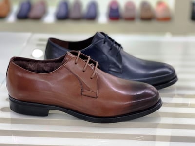 Elegant Polished Leather Mens Classic Derby Shoes - Quality Leather Product Manufactured By Etor Ayakkabi Pazarlama Deri̇ San. Ti̇c. Ltd. Şti̇.. Contact For B2B Orders.