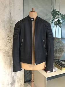 Sleek Quilted Shoulder Black Lambskin Biker Jacket - Quality Leather Product Manufactured By Aba Deri Sanayi Ve Ticaret Limited Şirketi. Contact For B2B Orders.