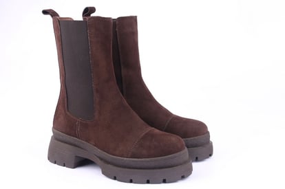 Modische Plateau Leder Chelsea Damen Stiefelette - Qualitatives Lederprodukt Hergestellt Von Kardeşler Kundura Deri Mam. İmal. Paz. İth. İhr. San. Ve Tic. Ltd. Şti.. Kontakt Für B2B-Bestellungen.