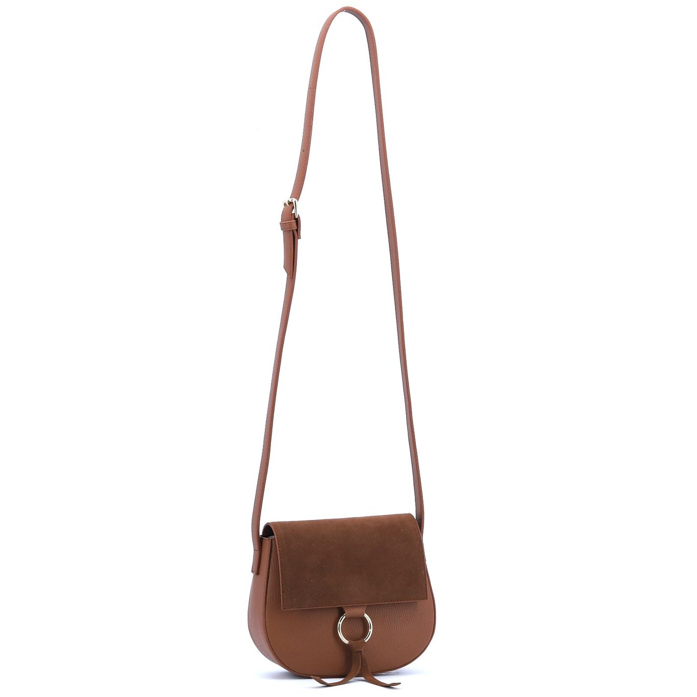 Elegant Cognac Leather Suede Flap Crossbody Bag - Quality Leather Product Manufactured By F.b. Aksesuar Çanta Teksti̇l İnş. San. Ti̇c. Ltd. Şti̇.. Contact For B2B Orders.