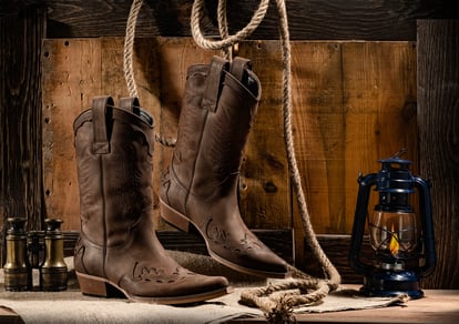 Authentic Stitched Leather Western Cowboy Boots - Quality Leather Product Manufactured By İnterbey Elektronik Hiz. Ve Tic. Ltd. Şti.. Contact For B2B Orders.