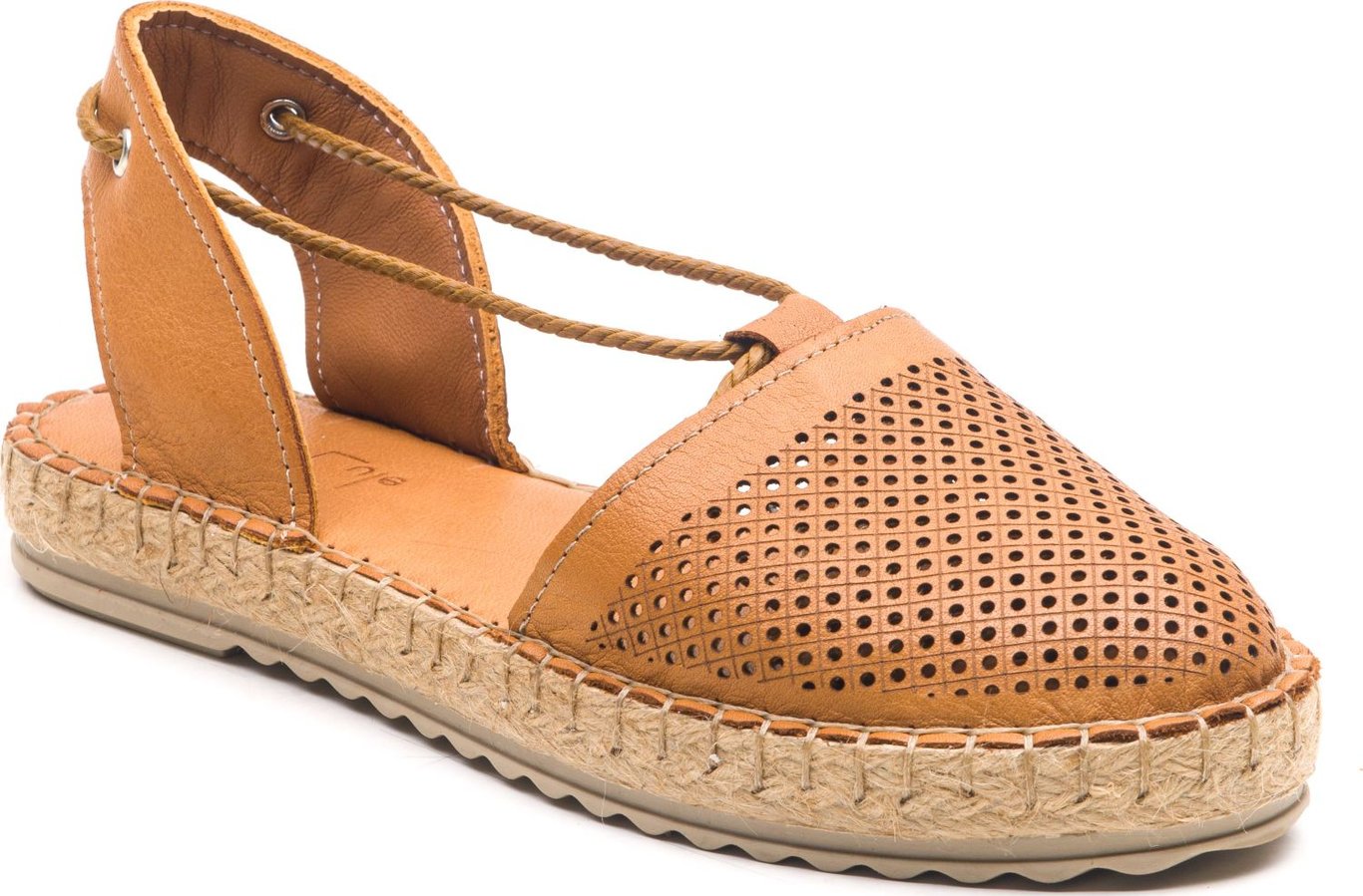 Chic Perforated Leather Espadrille Slingback Design - Quality Leather Product Manufactured By Şanel Ayakkabi Ve Malz. İnş. Gida San. Ltd. Şti̇. Contact For B2B Orders.