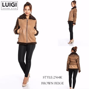 Womens Luxury Shearling And Quilted Leather Jacket - Quality Leather Product Manufactured By Luigi Leather & Fur. Contact For B2B Orders.