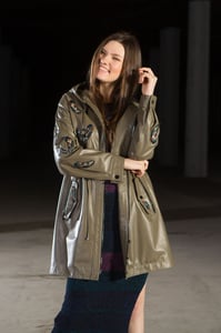 Women's Artistic Feather Embellished Leather Coat - Quality Leather Product Manufactured By Gönlüşen Deri̇ San. Ve Ti̇c.ltd.şti̇.. Contact For B2B Orders.