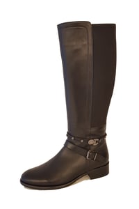 Black Leather Buckled Knee High Women Boots - Quality Leather Product Manufactured By Ustundag Ayakkabi Ltd.. Contact For B2B Orders.