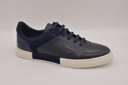 Men's Navy Multi Textured Leather Suede Sneaker Design - Quality Leather Product Manufactured By Çetsan Ayakkabı Sanayi Ve Ticaret Limited Şirketi. Contact For B2B Orders.