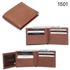 Mens Elegant Tabacco Calf Leather Bifold Wallet - Quality Leather Product Manufactured By Tergan Deri̇ Ürünleri̇ San. Ve Ti̇c. A.ş.. Contact For B2B Orders.