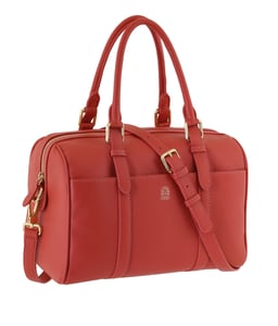 Elegant Coral Red Pebbled Leather Handbag - Quality Leather Product Manufactured By Petek Saraciye Sanayi Ticaret A.s.. Contact For B2B Orders.