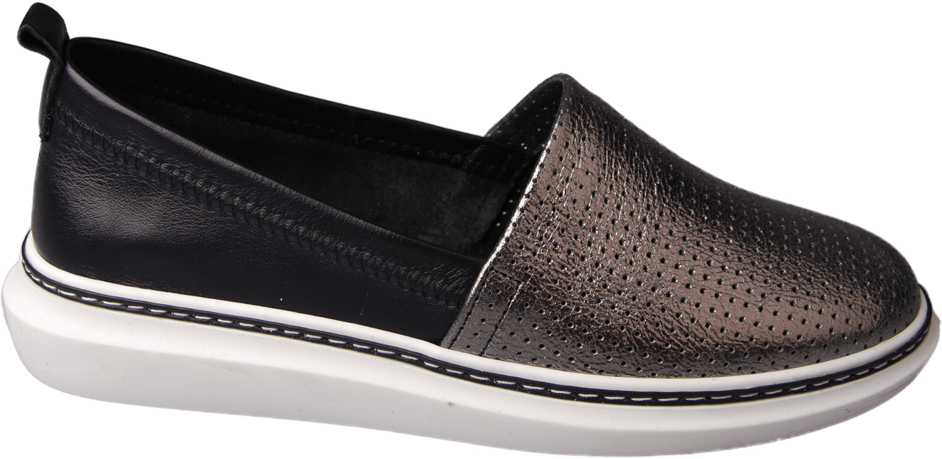 Perforierte Metallic Bronze Leder Slipper Modern - Qualitatives Lederprodukt Hergestellt Von Nebi̇ Endi̇can Gi̇yi̇m Sanayi̇ Ve Ti̇caret Ltd. Şti̇.. Kontakt Für B2B-Bestellungen.