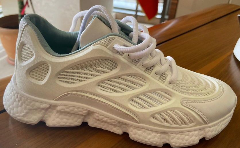 Moderner Klobiger Weißer Damen Freizeitschuh