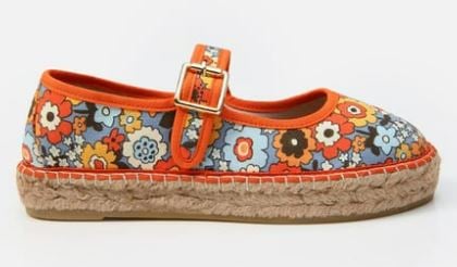 Vibrant Floral Leather Mary Jane Espadrille - Quality Leather Product Manufactured By Karma Ayakkabıcılık San. Ve Tic Ltd Sti. Contact For B2B Orders.