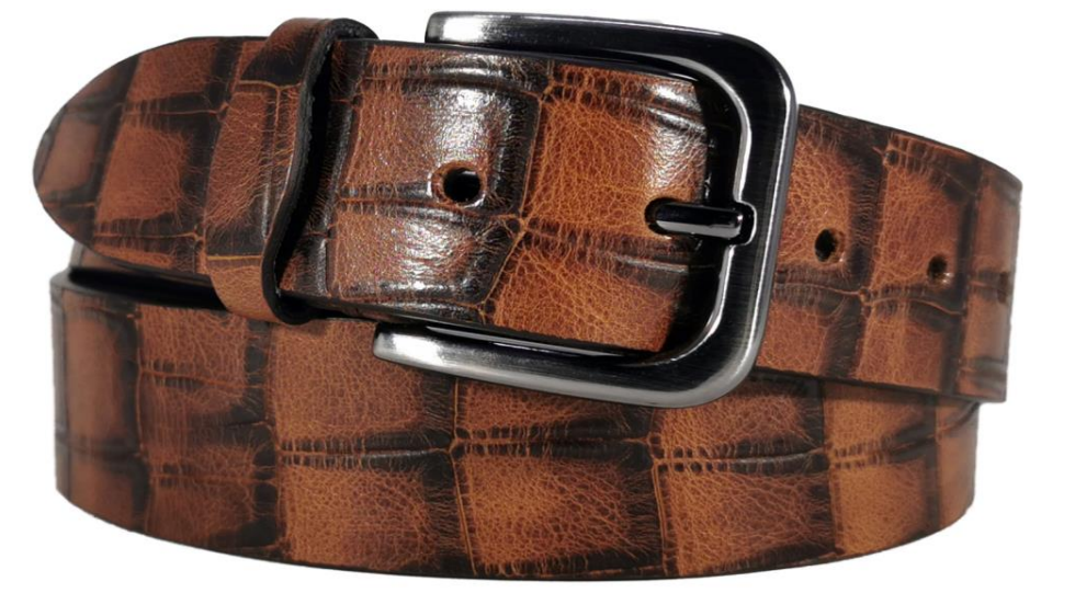 Distinctive Embossed Leather Men's Belt - Quality Leather Product Manufactured By Harun Ozel Deri Mamülleri San. Tic. Oto. Ltd. Şti.. Contact For B2B Orders.