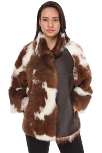 Luxurious Multi Colored Shearling Leather Jacket - Quality Leather Product Manufactured By Tess Dis Tic.ltd.sti. Contact For B2B Orders.