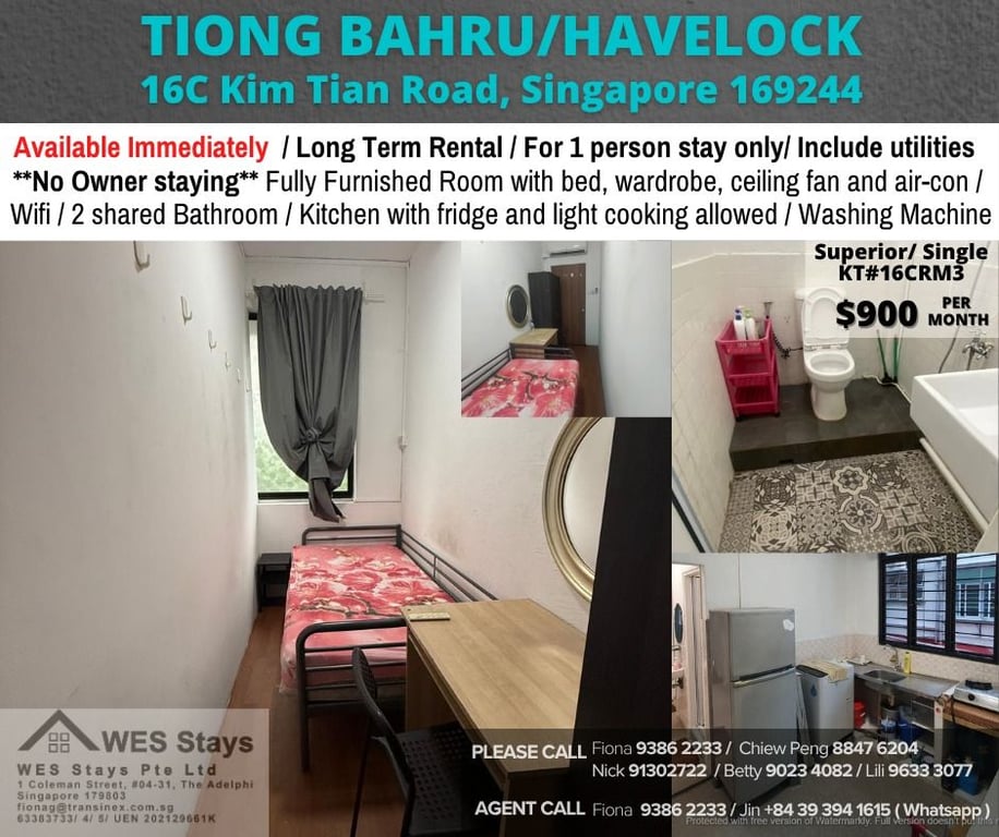 Condo Common Room for Rent in Bukit Merah · 16C Kim Tian Road, 169251 · S$ 900/mo - Image 1 of 4