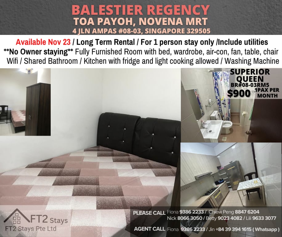 Condo Common Room for Rent in Novena · 4 Jalan Ampas, 329505 · S$ 900/mo - Image 1 of 5