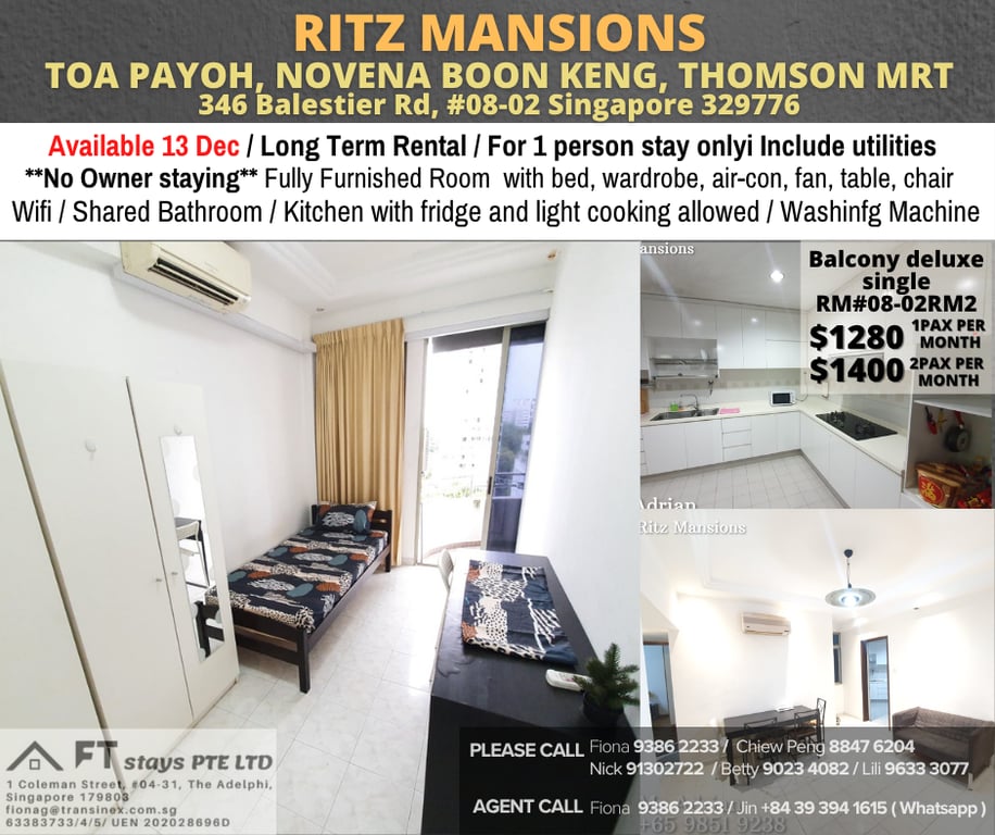 Condo Common Room for Rent in Novena · 346 Balestier Road, 329776 · S$ 1,280/mo - Image 1 of 6