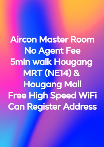 HDB Master Room for Rent in Hougang · 416 Hougang Avenue 10 · S$ 1,100/mo - Image 1 of 1