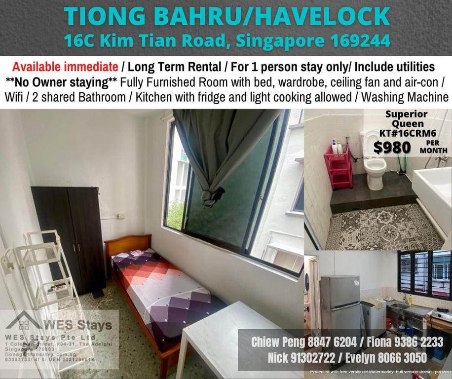 Condo Common Room for Rent in Bukit Merah · 16C Kim Tian Road, 169251 · S$ 980/mo - Image 1 of 9