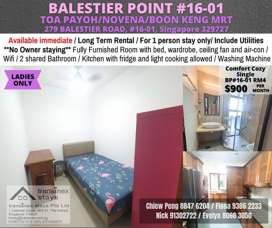 Condo Common Room for Rent in Novena · 279 Balestier Road, 329727 · S$ 900/mo - Image 1 of 10