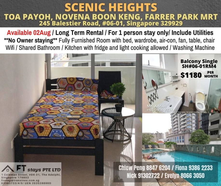 Condo Common Room for Rent in Novena · 245 Balestier Road, 329929 · S$ 1,180/mo - Image 1 of 9