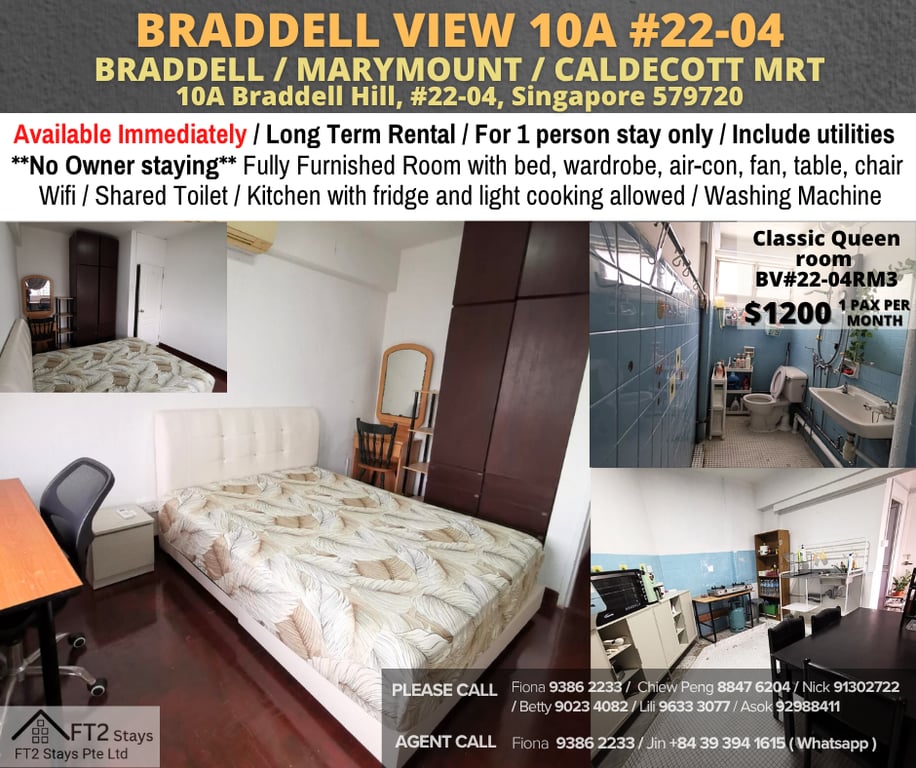 Condo Common Room for Rent in Toa Payoh · 10A Braddell Hill, 579720 · S$ 1,200/mo - Image 1 of 5