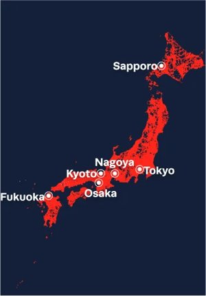 Japan Nationwide coverage