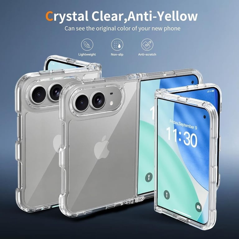 iPhone Duo Hybrid Ultra Clear Shockproof Case Hard Back+Soft Bumper Lasting Clarity