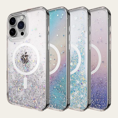 iPhone Duo 3D Hard Glitter Resin Epoxy Case with Hinge Protection MagSafe