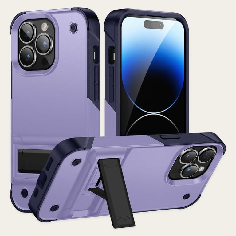 iPhone 16 Pro Max Case Dual Layer Heavy Duty Shockproof with Kickstand