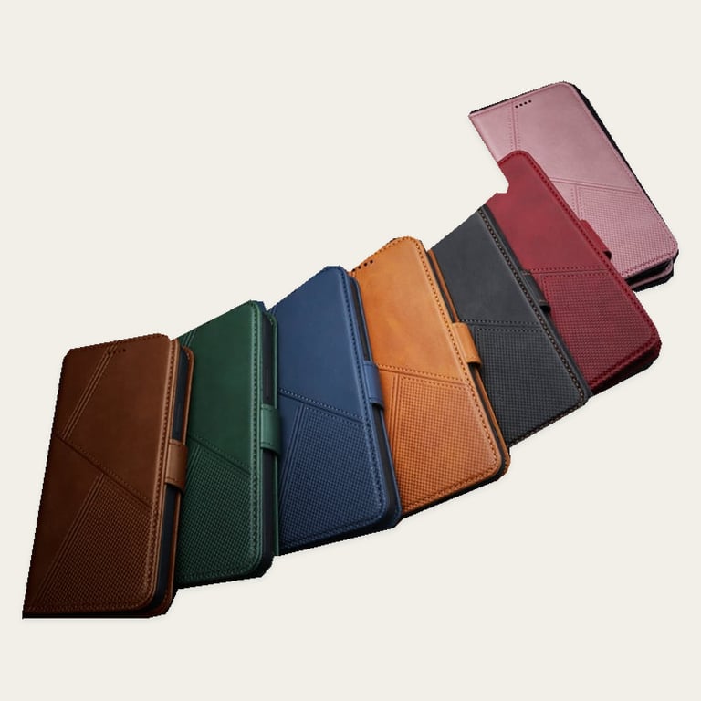 Samsung Galaxy J4 Plus Flip Wallet Case Cowhide Finish Dot Pattern 3 Card Slot & Back Magnet Closure