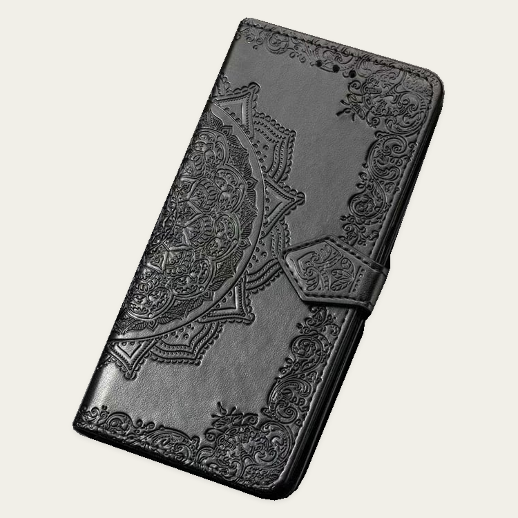Samsung Galaxy J4 Plus Flip Wallet Case Embossed Patterned Finish 3 Card Slots