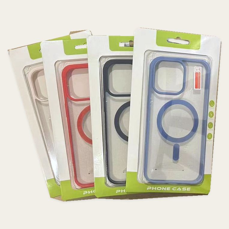 iPhone 17 Magnetic Case Hard Clear Back with Soft-Touch Colored Bumper