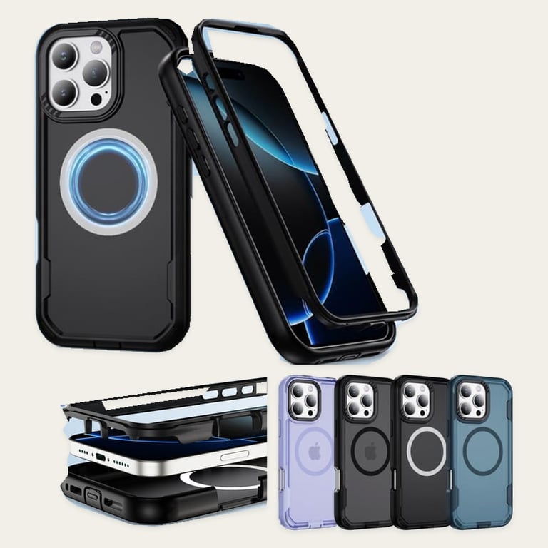 iPhone Air Matte Finish Front + Back Slim Full Protection Case (Lightweight Design) with Dustproof Plug