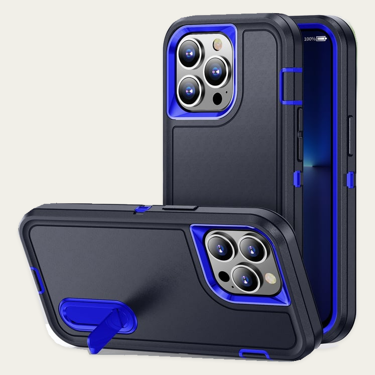 iPhone 16 Pro Max Case Triple Layer Defender Style with Kickstand