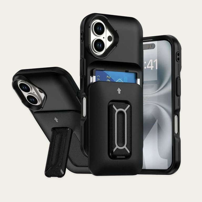 Samsung Galaxy A17 Dual Layer Case with 2 Card Compartment & Dual Position Kickstand