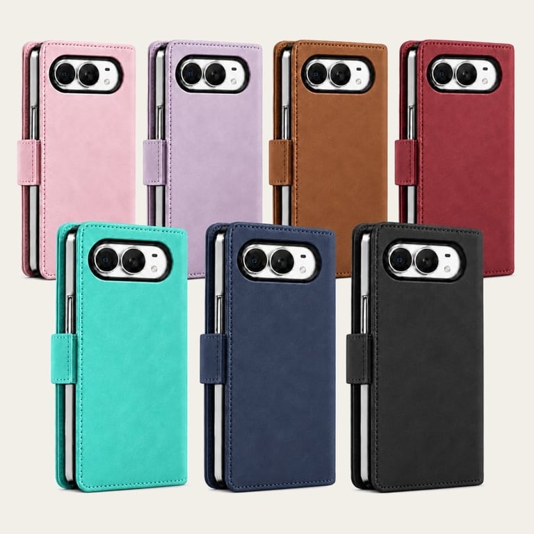 iPhone Duo Suede Finish PU Leather Wallet Case 2 Card Slots 7 Colour Options