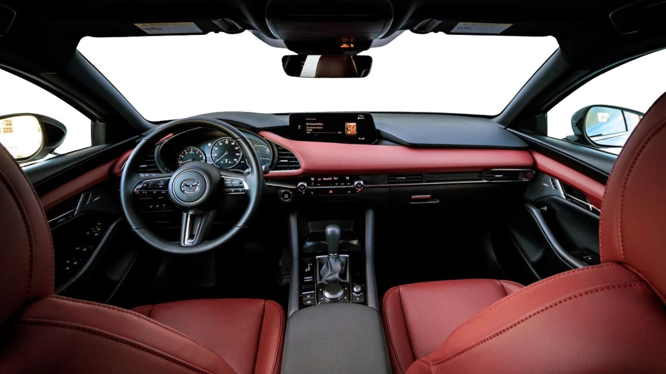 Mazda 3 dashboard and front seats