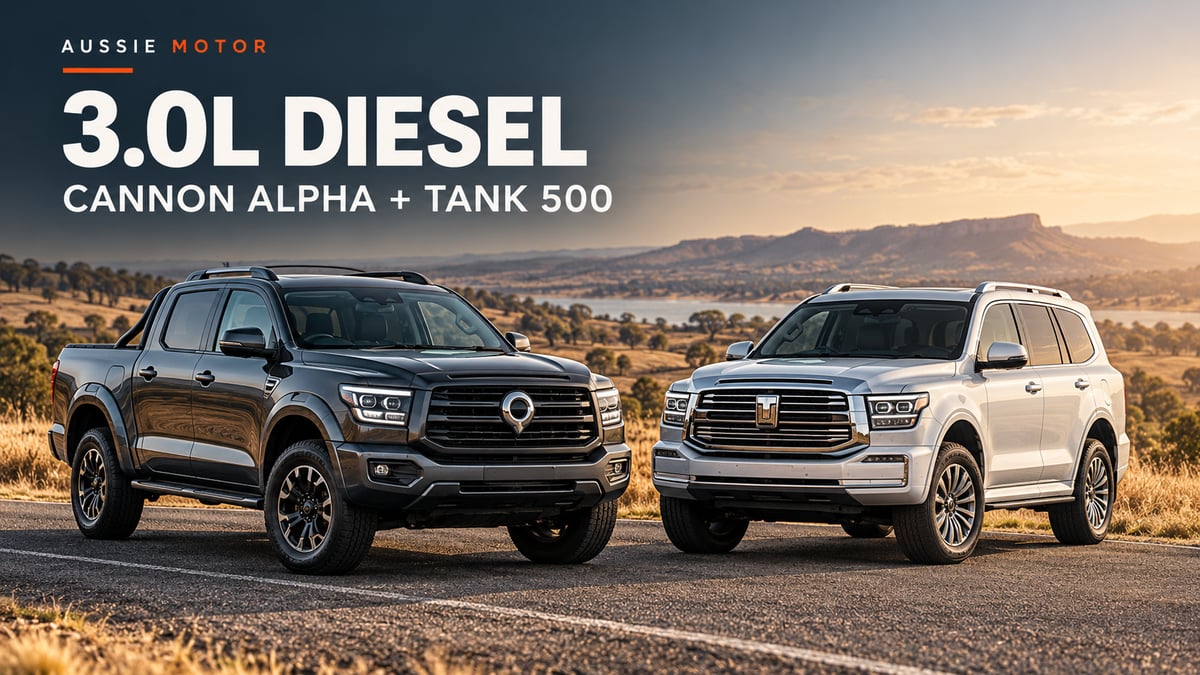 Featured image for GWM Cannon Alpha and Tank 500 gain 3.0-litre diesel: Australian prices and specs