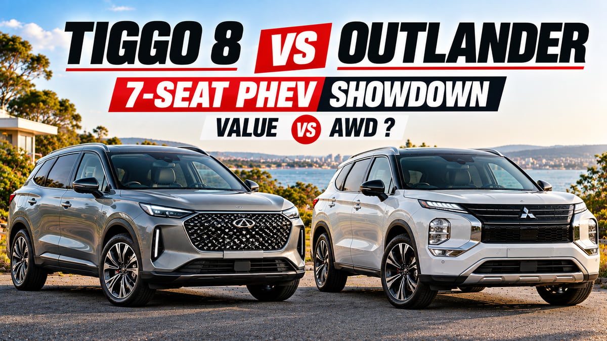 Featured image for Chery Tiggo 8 Super Hybrid vs Mitsubishi Outlander PHEV Australia 2026, Which 7-Seat PHEV?