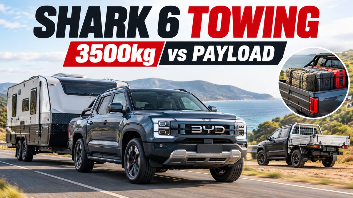 Featured image for BYD Shark 6 Towing Capacity and Payload Australia 2026, Premium vs Performance vs Cab Chassis