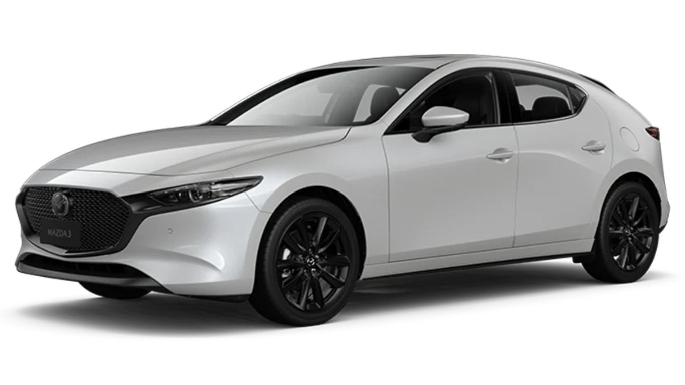 Mazda 3 hatch front three-quarter view