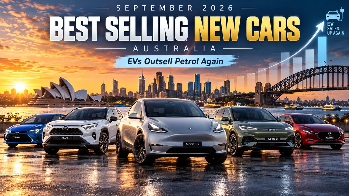 September 2026 Best Selling New Cars in Australia as EVs Outsell Petrol Again