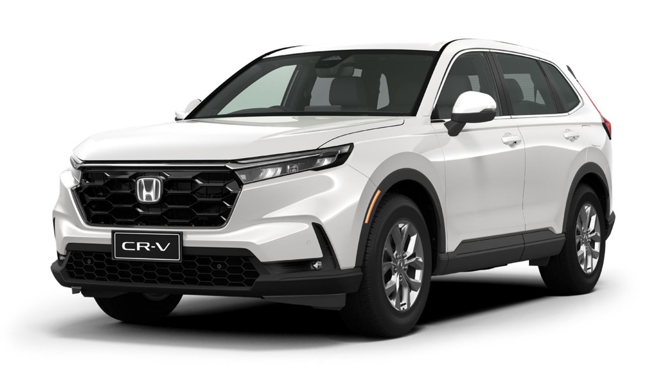 Honda CR-V SUV front three-quarter view in white