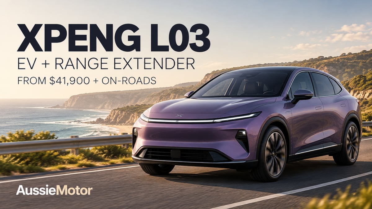 Featured image for XPENG L03 Australian prices: EV and range-extender from $41,900 before on-road costs