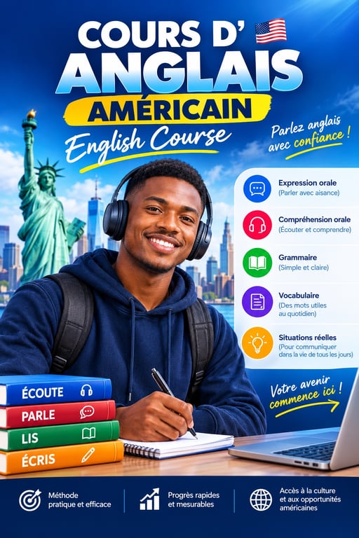 American English Mastery : de débutant à une maîtrise pratique de l’anglais américain