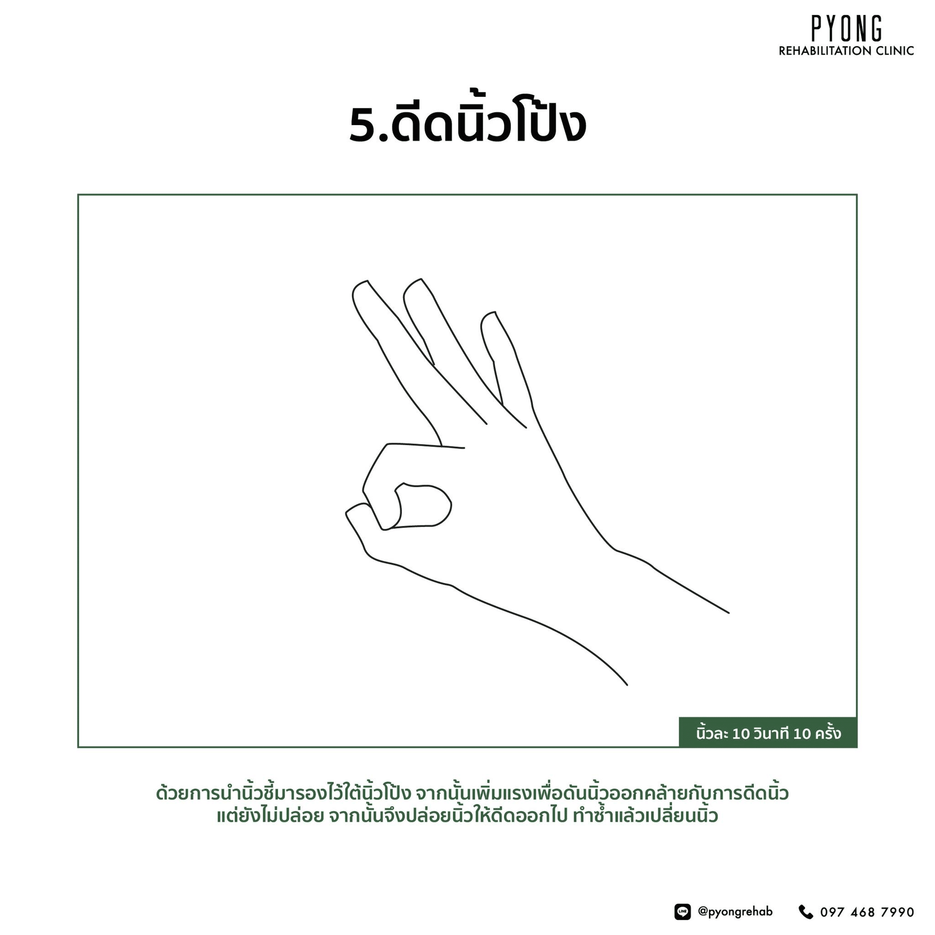 ภาพสาธิตท่าดีดนิ้วโป้งโดยใช้นิ้วชี้รองไว้ด้านใต้