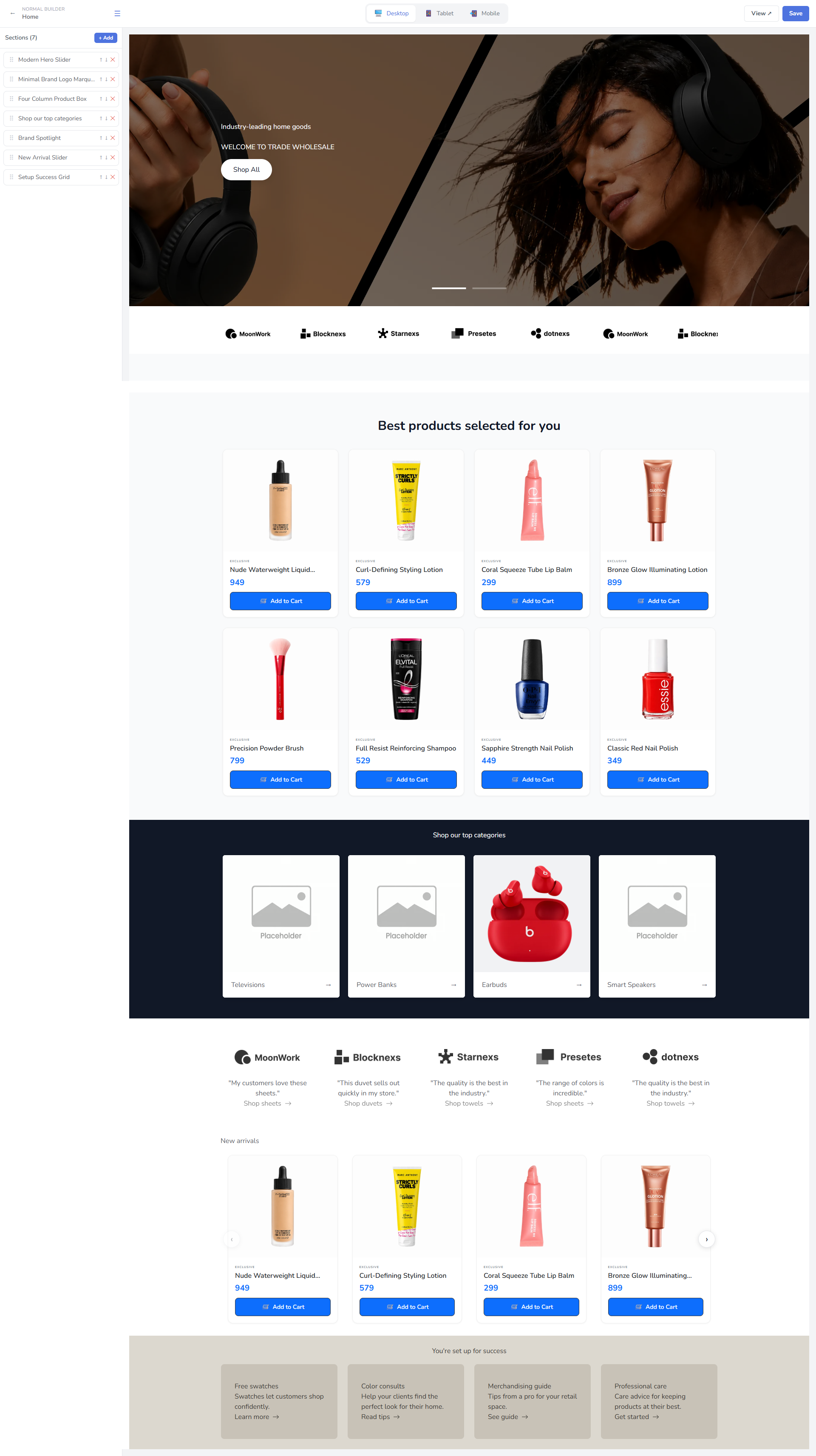 Wcart storefront preview